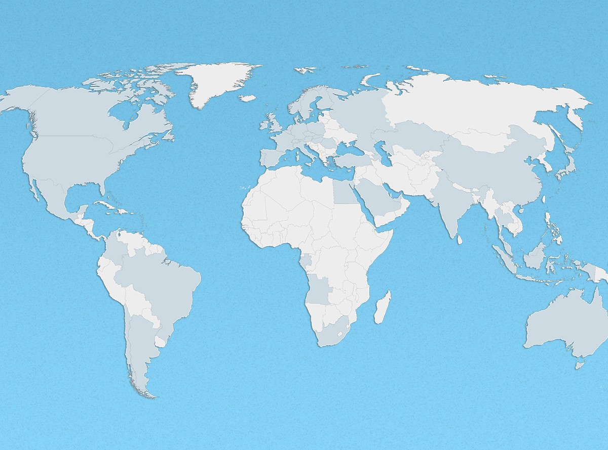 Политическая карта мира с границами стран контурная карта